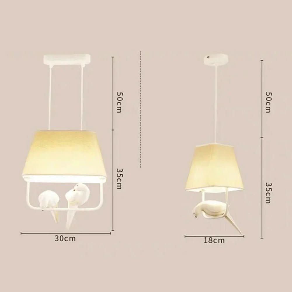 Rattan Ceiling Light, Wicker Pendant Light with Birds, Scandinavian Hanging Light, Boho Wicker Lampshade 30 cm_08