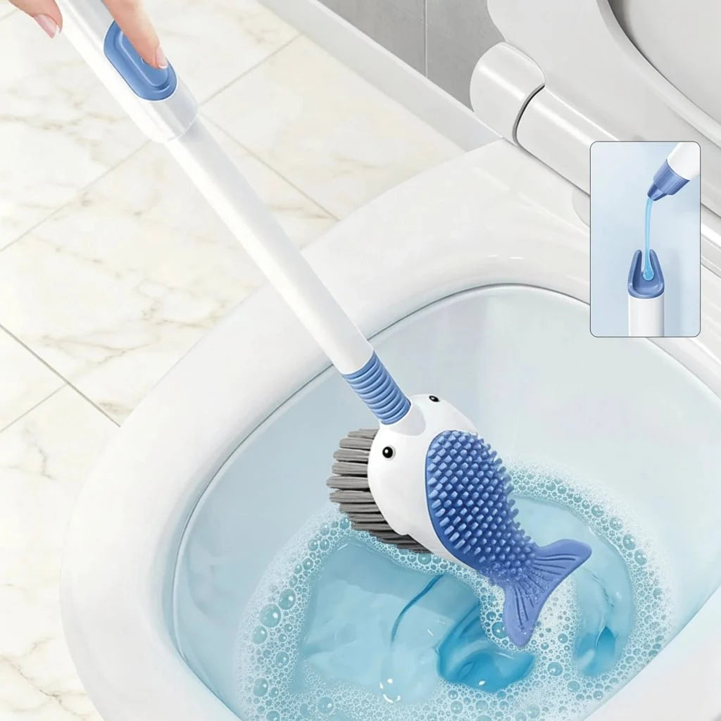 Toilet Brush Wall Mounted, Silicone Toilet Brush with 360 Degree Head