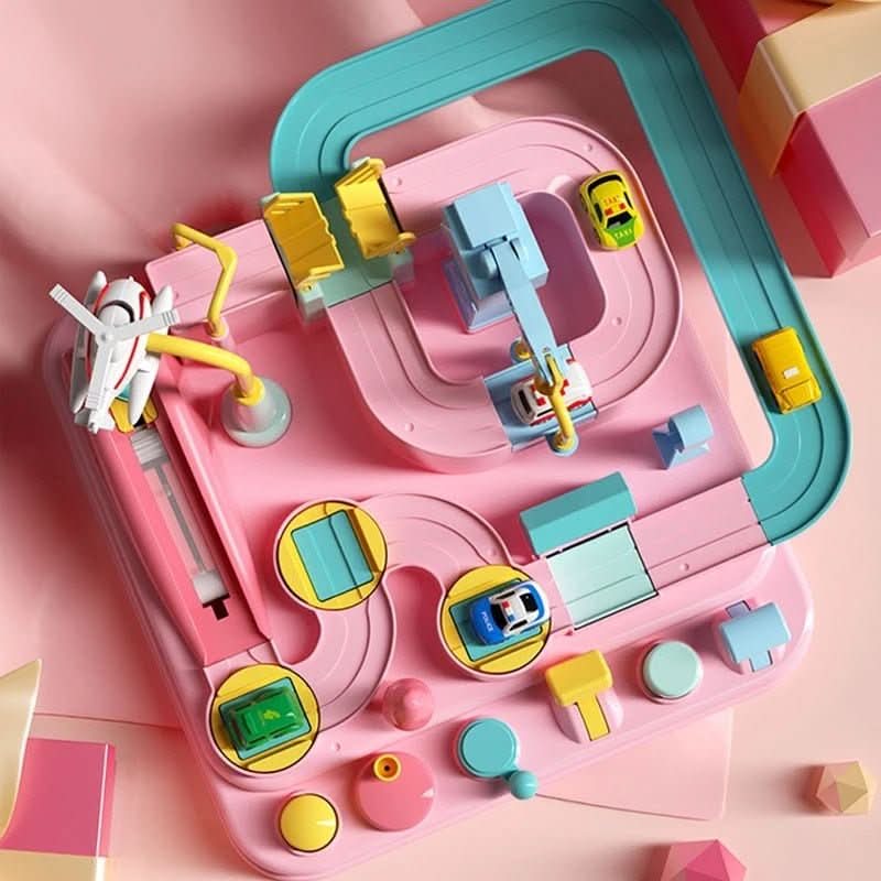 Toy Town Playset with 4 Cars and Helicopter, Toy Train, Toy Crane, Role Play Toys for Small World Play_05