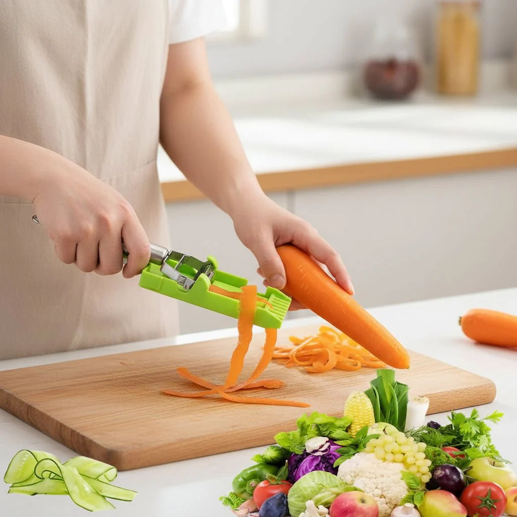 Stainless Steel Potato Peeler, Vegetable Peeler with Cutting Function for Fruit and Veg, Kitchen Accessories_04