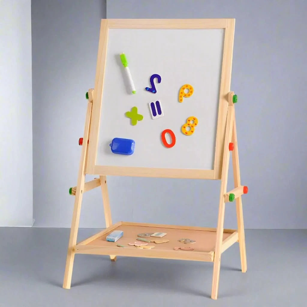 Childrens Easel, Height Adjustable Folding Wooden Art Easel – image 5