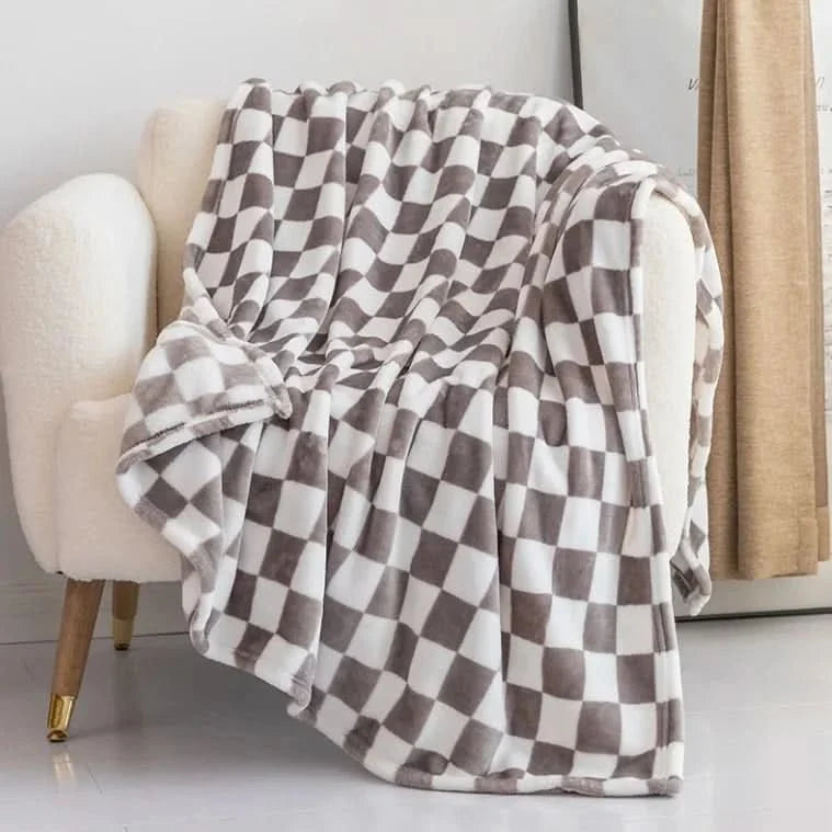 Throw Blanket, Sofa Throw and Bed Throw, Flannel Fleece Blanket for Sofa, Soft Tartan Blanket 70 x 100 cm_01