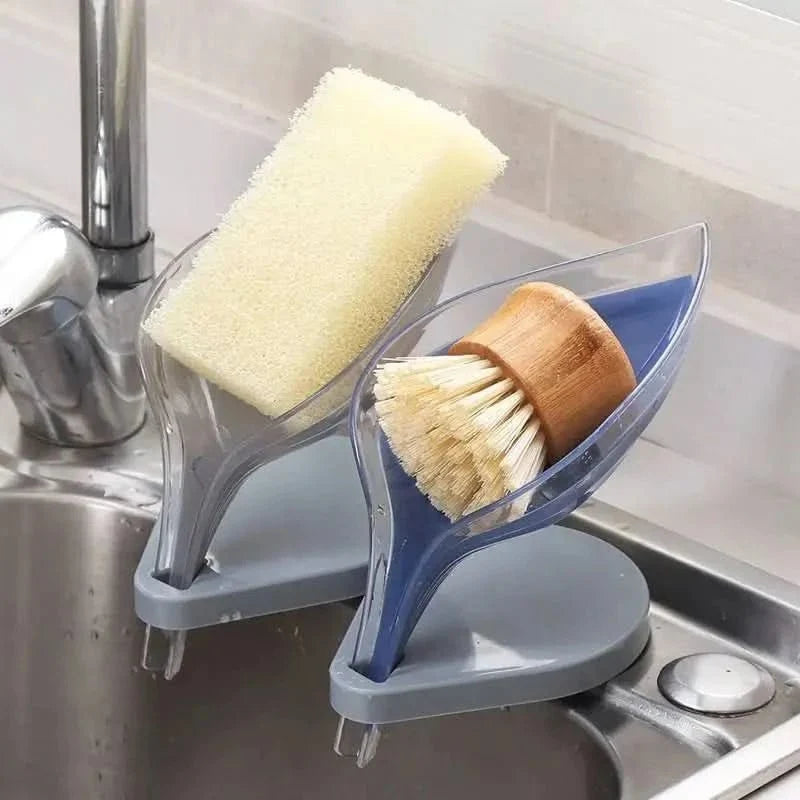 Soap Holder with Drain, Leaf Design Soap Dish for Bathroom and Kitchen Sink – image 4