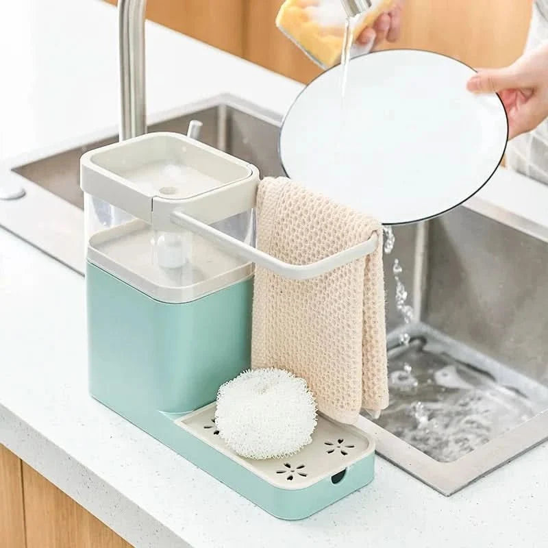 Washing Up Brush with Soap Dispenser, Soap Dispensing Dish Brush with Holder