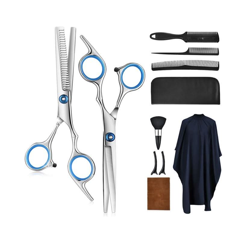 Hairdressing Scissors Set 10 Piece, Hair Cutting Scissors for Home Haircuts