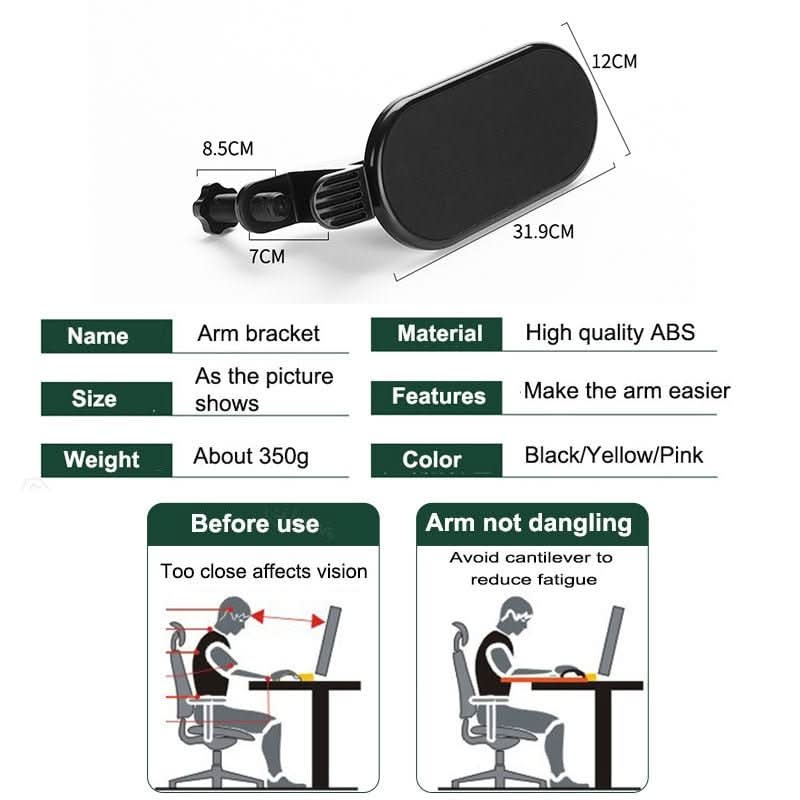 Computer Arm Rest for Desk, Ergonomic Arm Support with 180 Degree Swivel, Home Office Desk Accessories – image 6