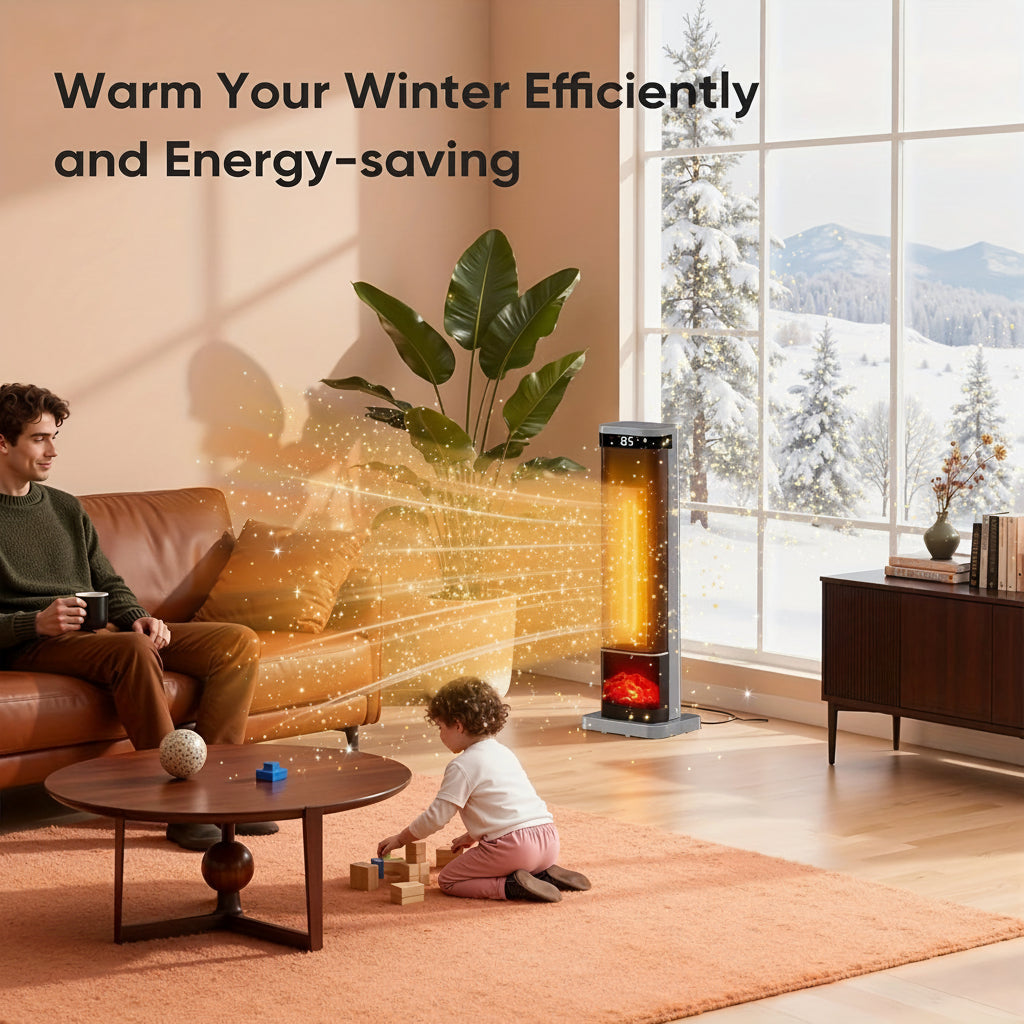 Home Comfort | Portable Electric Space Heater with Remote Control | Fast Heating for Small Rooms 4