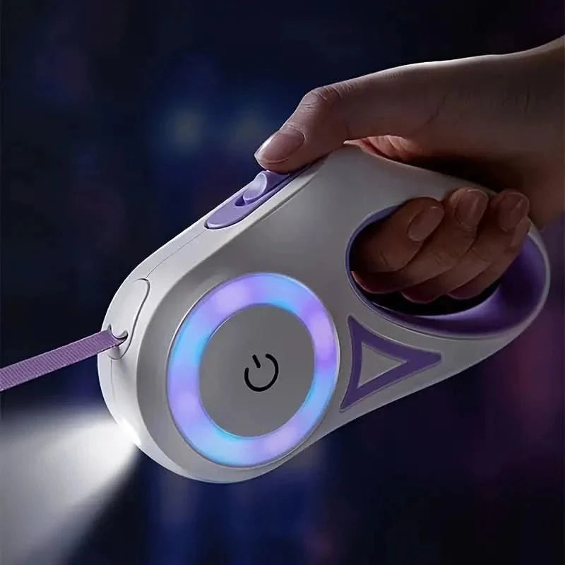 Light Up Dog Lead with LED Strip and Torch Handle, Long Dog Lead up to 5 m, Dog Leash with Light for Walking at Night_04