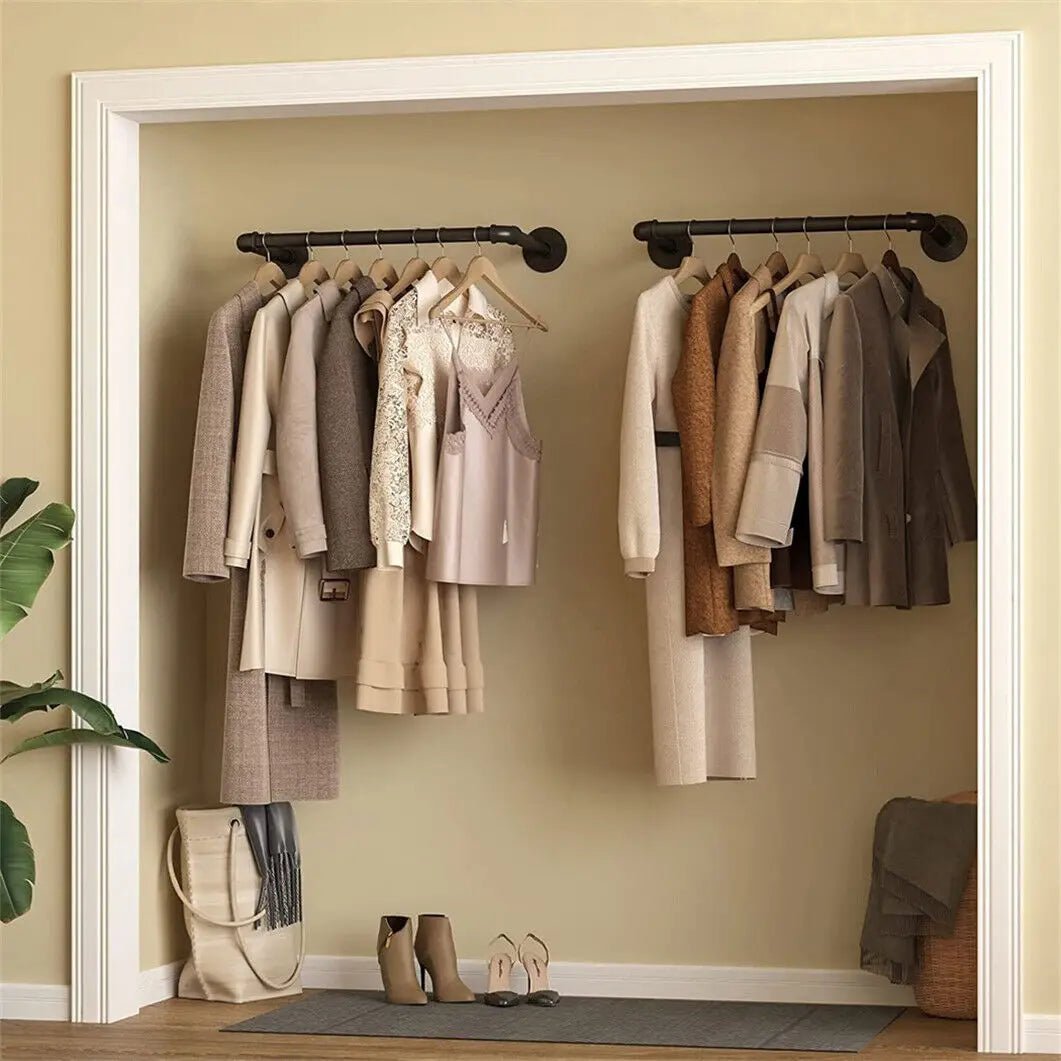 Clothes Rail Wall Mounted, Wardrobe Rail for Bedroom and Hallway