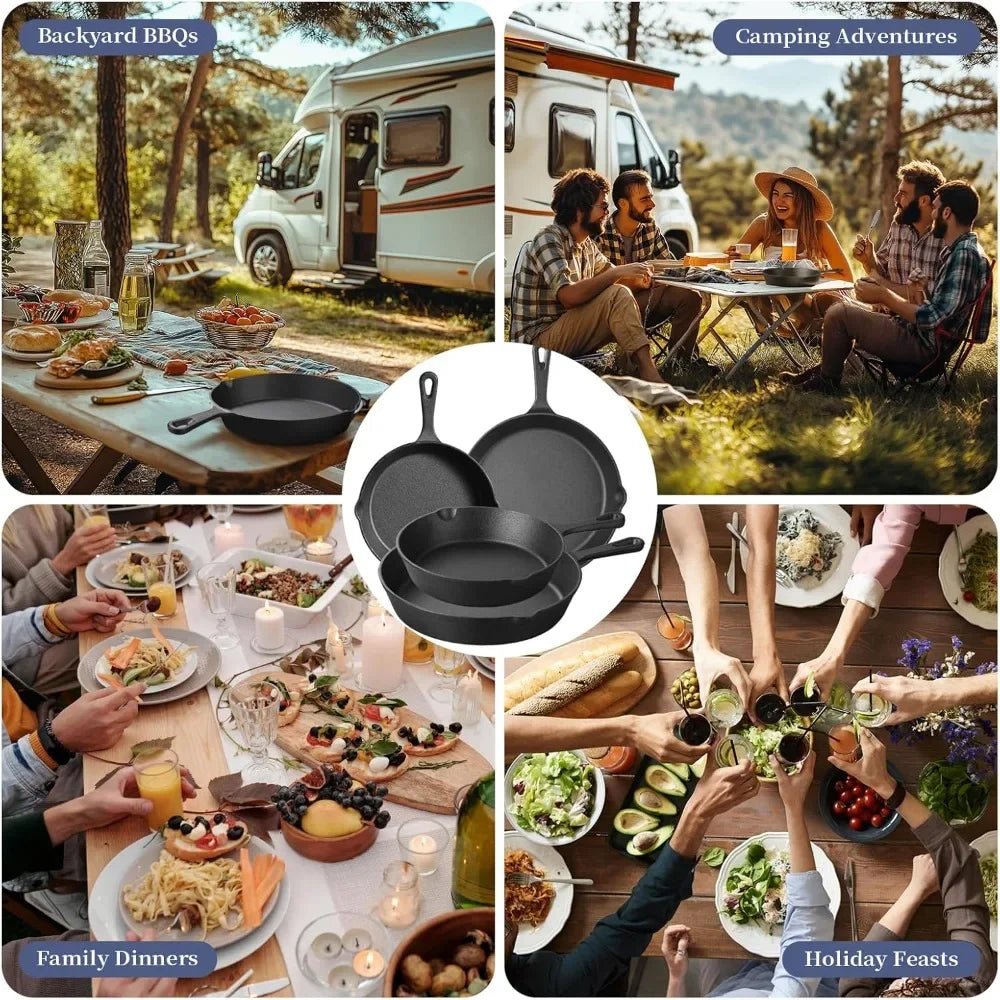 Cast Iron Pan, Cast Iron Skillet for Oven and Campfire, Induction Pan for Searing Steak, Heavy Duty Frying Pan_04