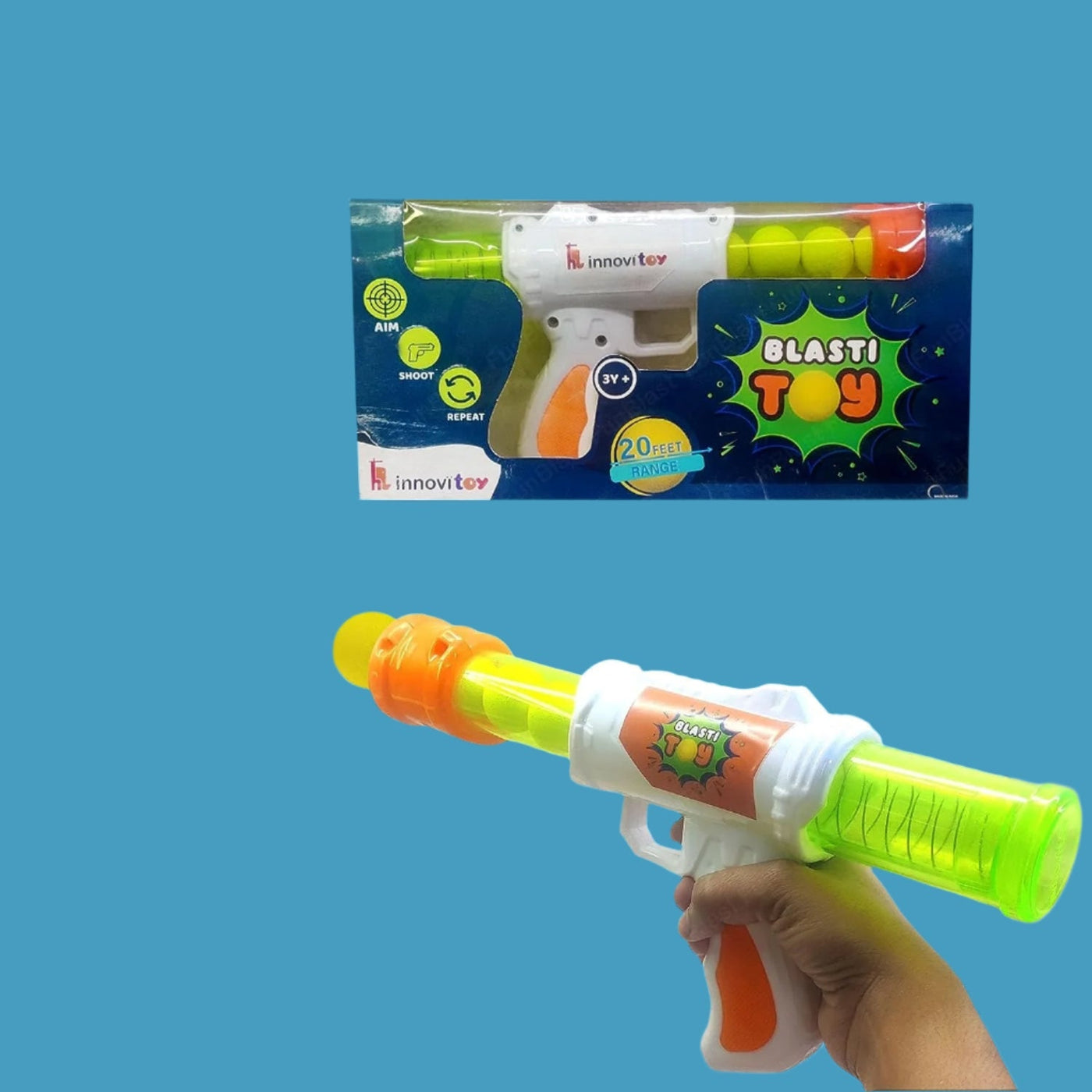 Interactive Air Pressure Shooting Game | Safe Fun with 5 Soft Foam Balls for Indoor & Outdoor Play 5