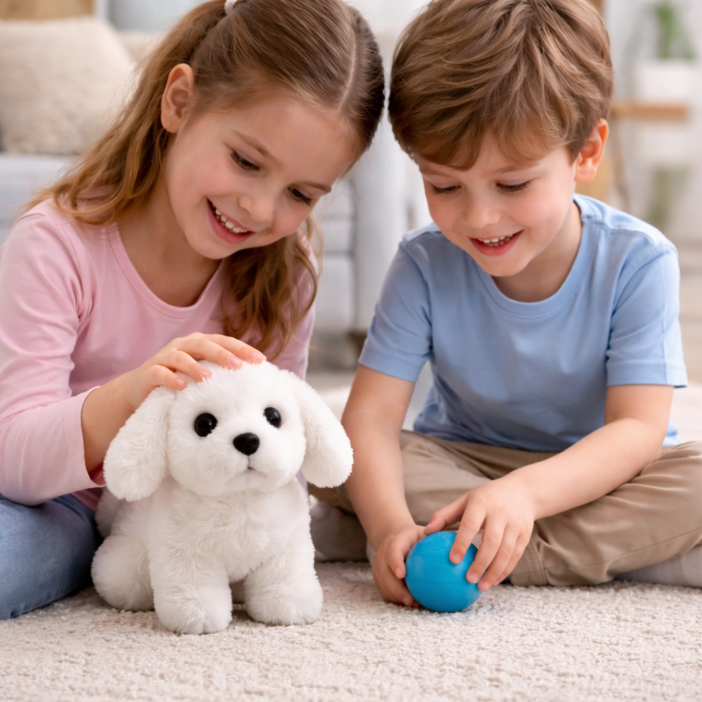 Interactive Plush Puppy Toy with Walking & Barking Features | Engaging Companion for Kids 4