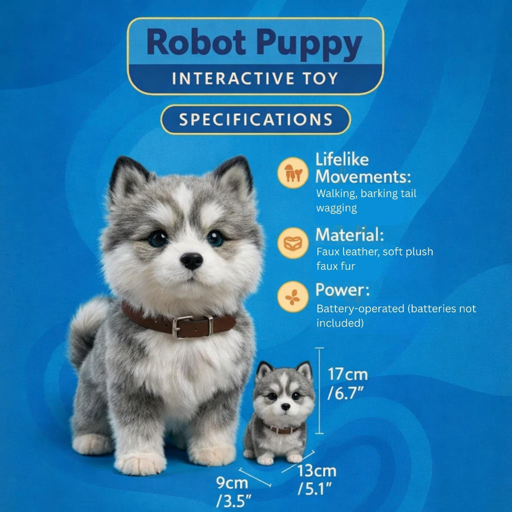 Interactive Robot Dog Toy | Realistic Walking Puppy with Tail Wagging | Engaging Companion for Kids 2