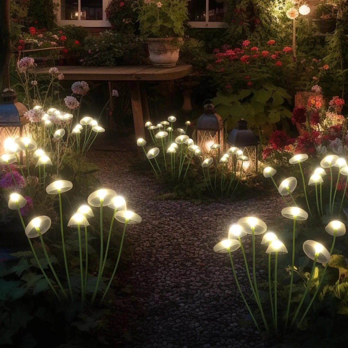 Solar Garden Lights, Solar Lights Outdoor with Warm White LED