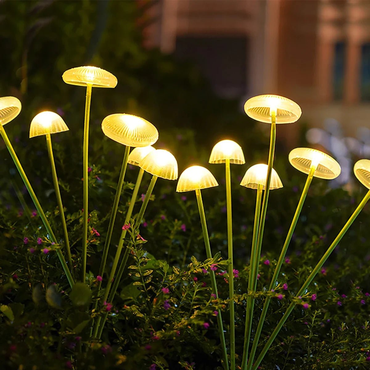 Solar Garden Lights, Jellyfish Mushroom Garden Ornaments, Solar Lights Outdoor with Warm White LED – image 6