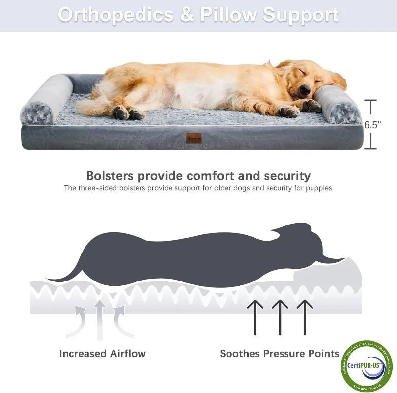 Dog Bed for Large Dogs, Waterproof Dog Bed with Removable Cover