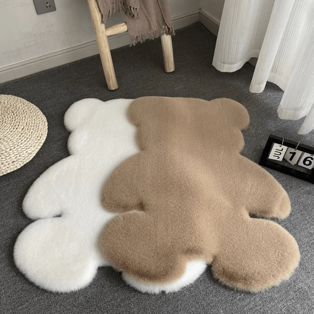 Cartoon Floor Mat for Bedroom, Kids Bedroom Rug with Bear Design, Machine Washable Rug for Playroom_06