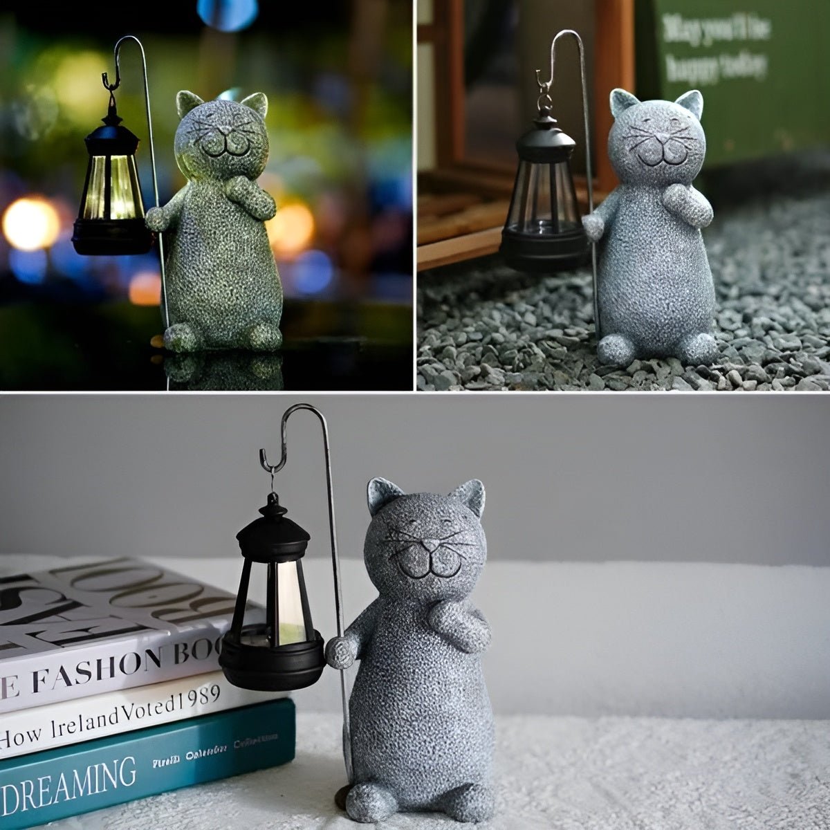 Solar Cat Statue