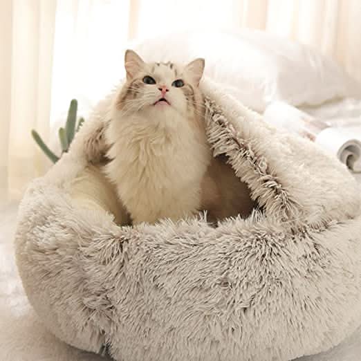 Small Dog Bed 40 cm or 50 cm, Cat Beds with Non Slip Base, Plush Dog Basket, Puppy Bed Washable on Gentle Cycle_06