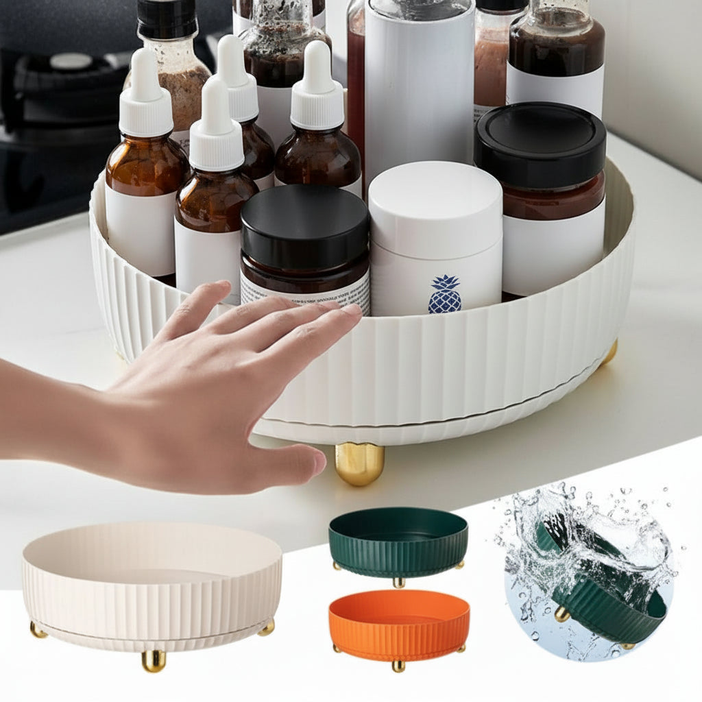 Desk Organiser 360 Rotating, Lazy Susan Turntable, Bathroom Storage, Kitchen Cupboard Organiser for Pantry Storage_06