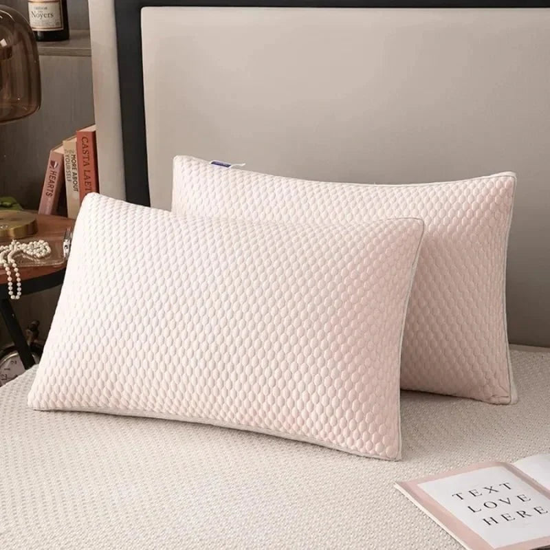 Side Sleeper Pillow with Ergonomic Neck Support, Breathable Neck Support Pillow for Back Sleepers, Textured Bed Pillow