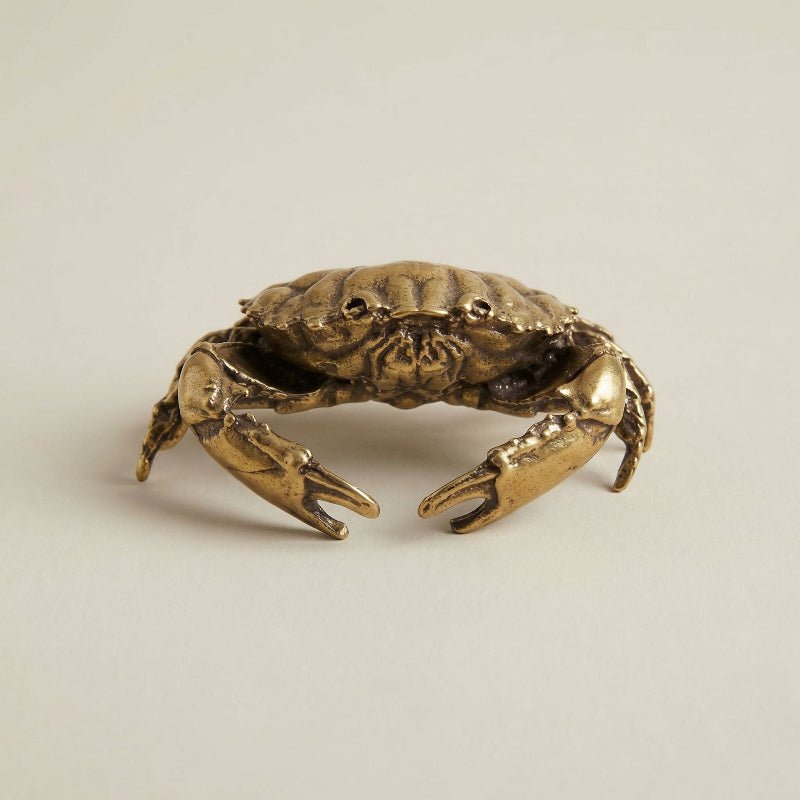 Brass Crab Figurine, Coffee Table Decor with Polished Finish and Natural Patina – image 4