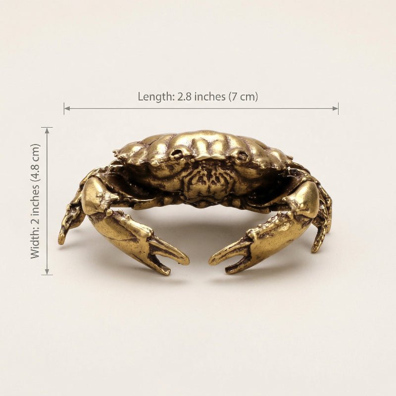 Coffee Table Decor with Polished Finish and Natural Patina, Brass Crab Figurine – image 7