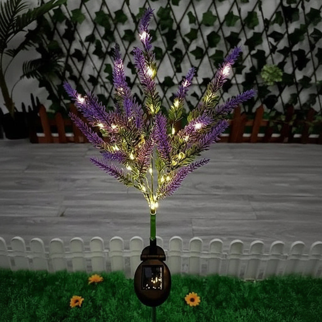 Solar Garden Lights, Lavender Solar Lights for Garden Lighting, Warm White LED Solar Stake Lights for Path and Balcony