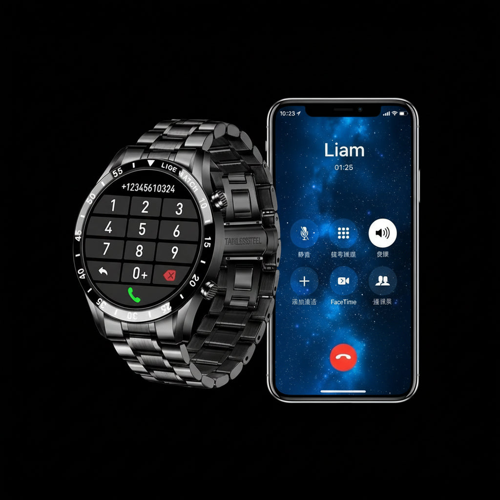 Fitness Watch with Heart Rate Tracking, Stainless Steel Smartwatch with Touch Screen – image 4