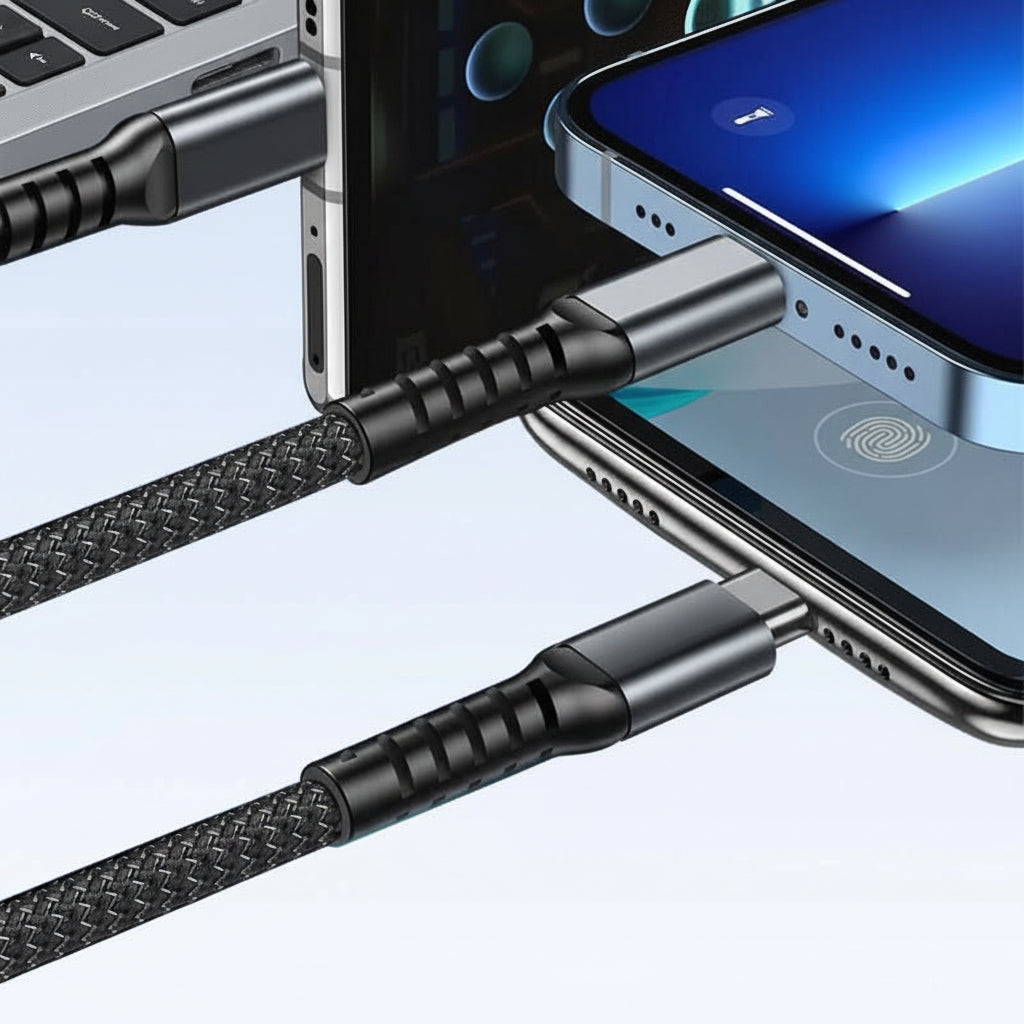 USB C Cable, 3 in 1 iPhone Charging Cable with Micro USB