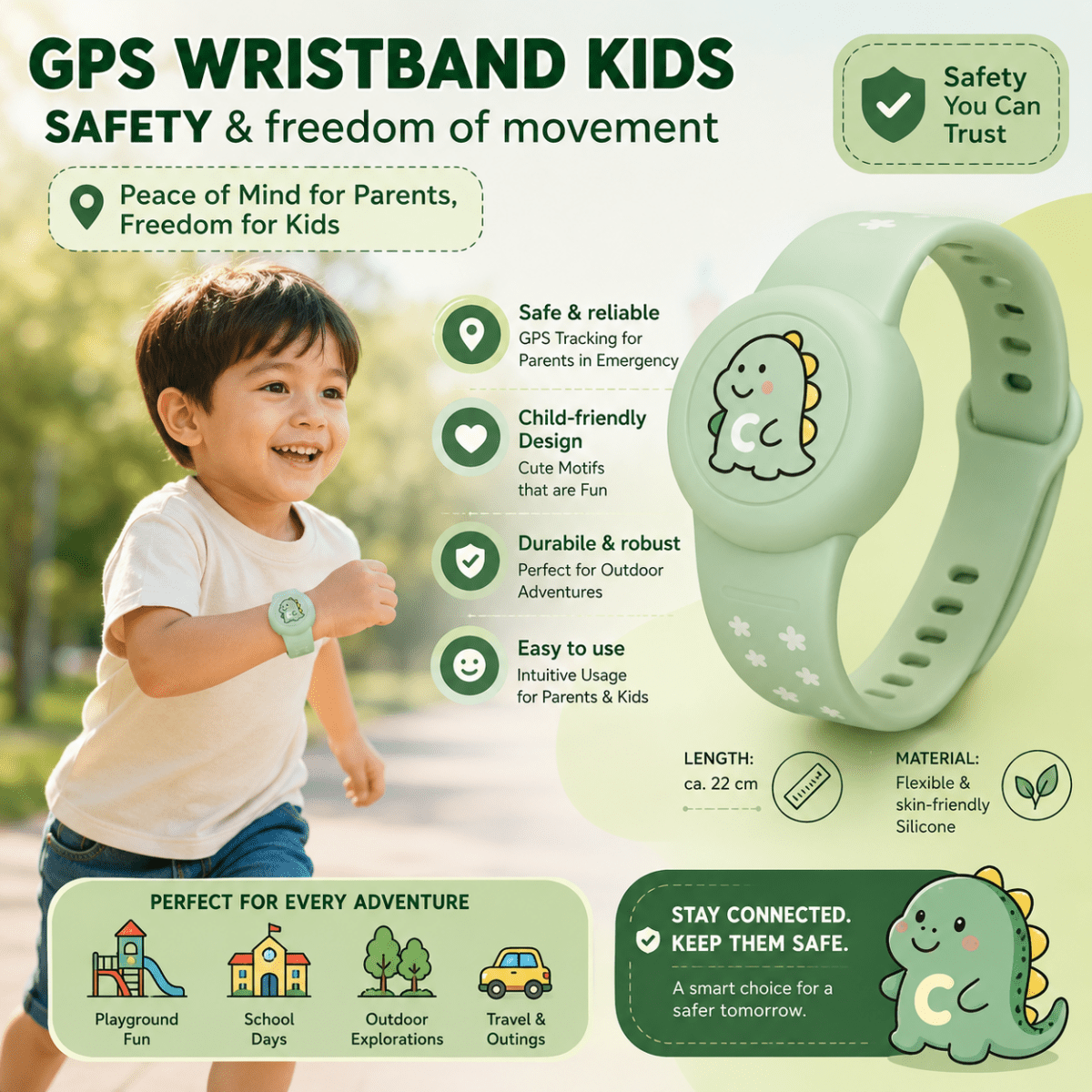 GPS Tracker Bracelet for Kids, GPS Tracker for Kids with Real Time Tracking, Kids GPS Wristband with Adjustable Strap_08