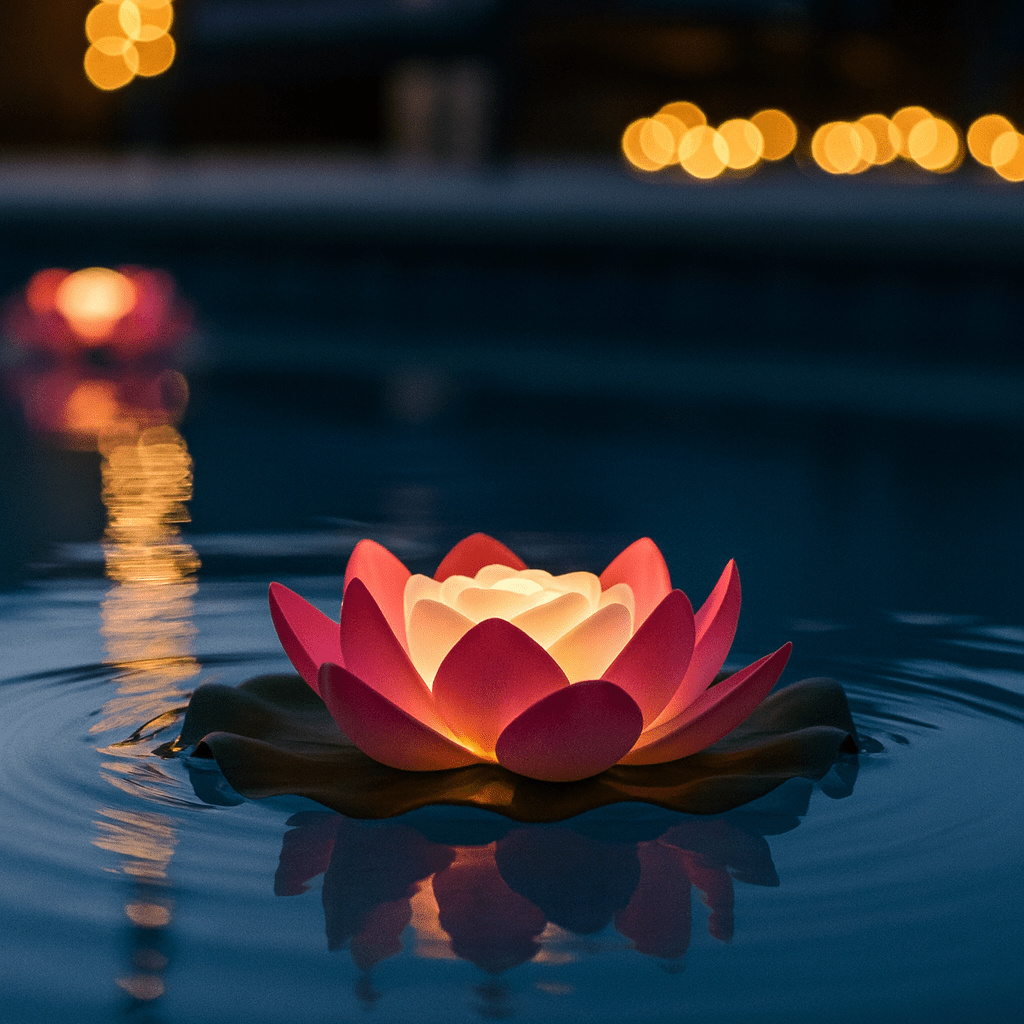 Water Feature Light, Floating Pond Light with Warm LEDs, Waterproof LED Pond Lights for Garden Ponds and Fountains_00