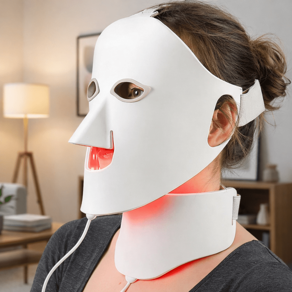 LED Face Mask Light Therapy, LED Mask for Face and Neck with 168 LEDs, LED Light Therapy Mask in Flexible Silicone
