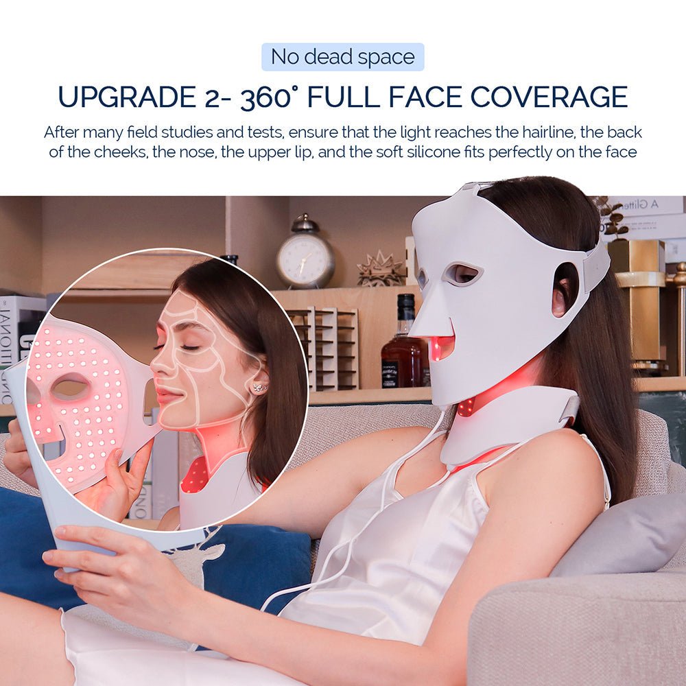 LED Face Mask Light Therapy, LED Mask for Face and Neck with 168 LEDs – image 4