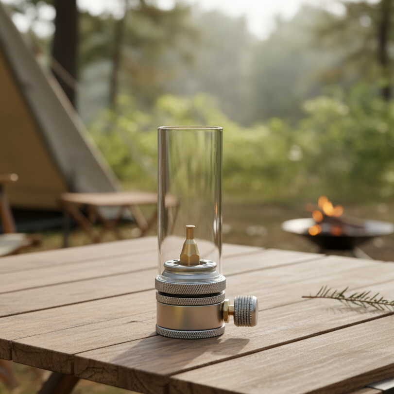 Camping Lights, Portable Butane Gas Lamp with Adjustable Windproof Flame, Outdoor Lantern, Vintage Camping Lantern