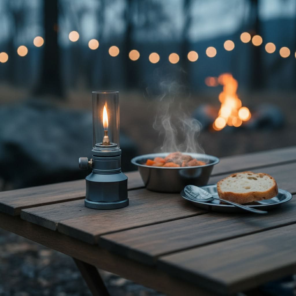 Camping Lights, Portable Butane Gas Lamp with Adjustable Windproof Flame