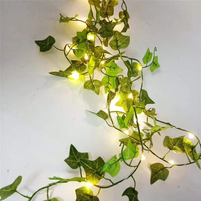 Leaf Fairy Lights Battery Operated, Greenery Lights for Wall and Wreath, Green LED String Lights 2-10 m_05