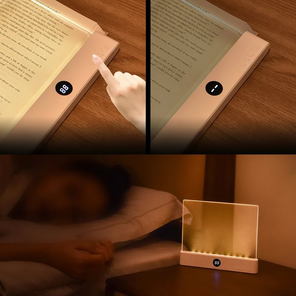 Reading Light Rechargeable, LED Reading Lamp with Timer and Dimming, Reading Lamp for Bed, Flat LED Panel Light_04