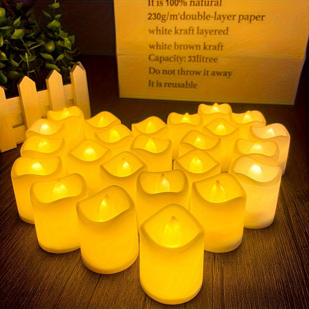 LED Candles, Flameless Tealight Candles with Flicker Effect, Battery Tea Lights, Fake Candles for Weddings, Home Decor_02