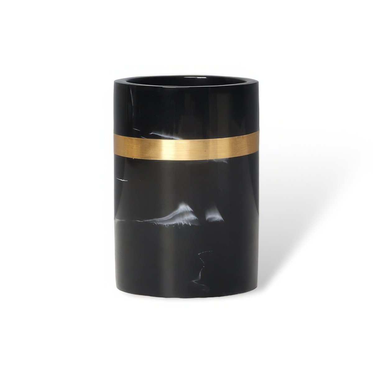 Black and Gold Bathroom Accessories Marble Look, Soap Dispenser, Toothbrush Holder, Soap Dish, Tissue Box, Bathroom Tray_07