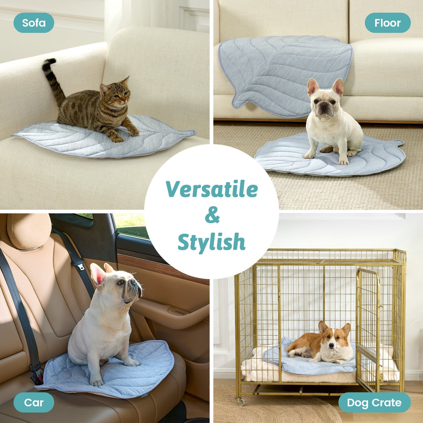 Leaf Shape Pet Cooling Mat with Instant Chill Relief & Waterproof Design | Non-Slip Comfort for Pets 4