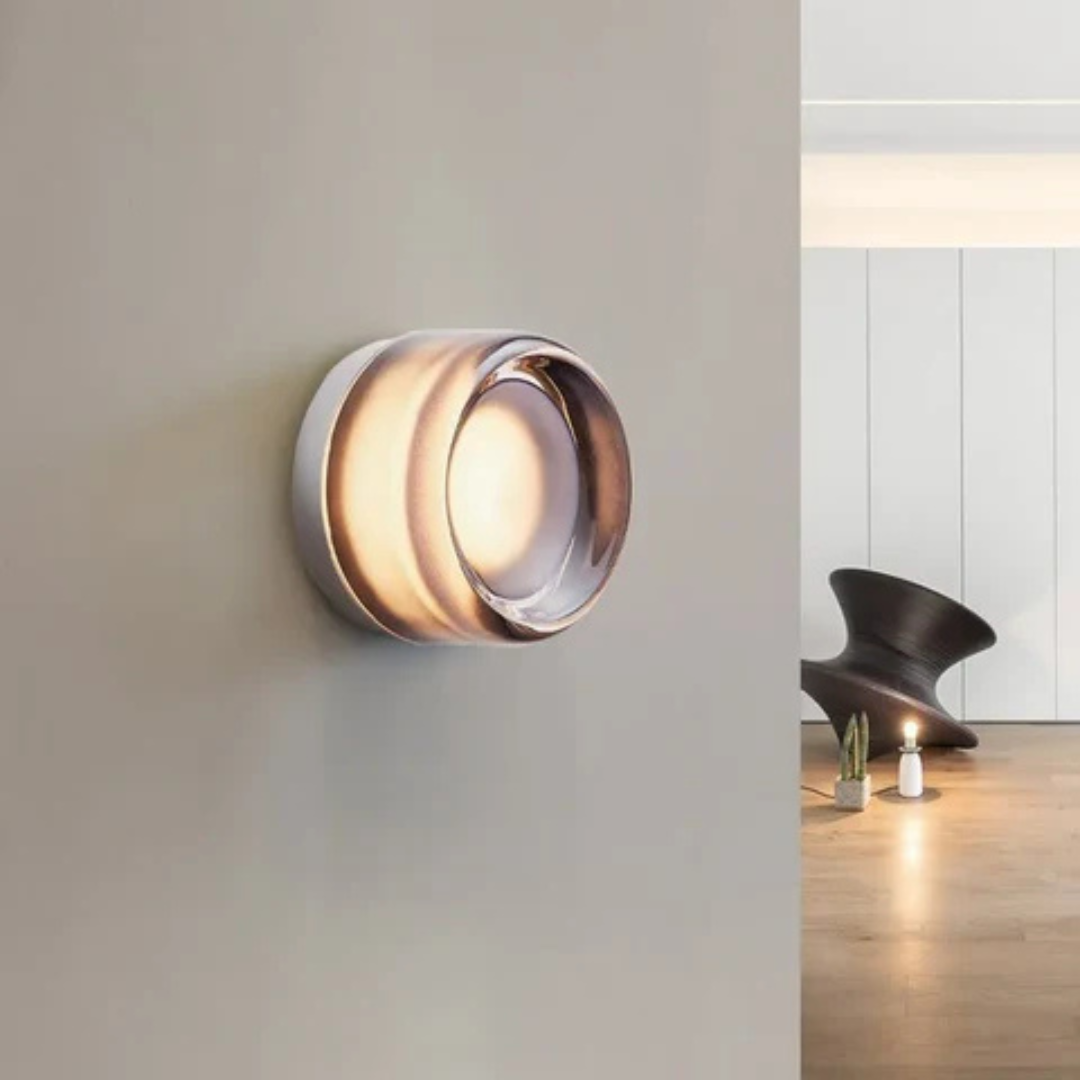 Luminara | Elegant Minimalist Round Glass Wall Sconce Light 7