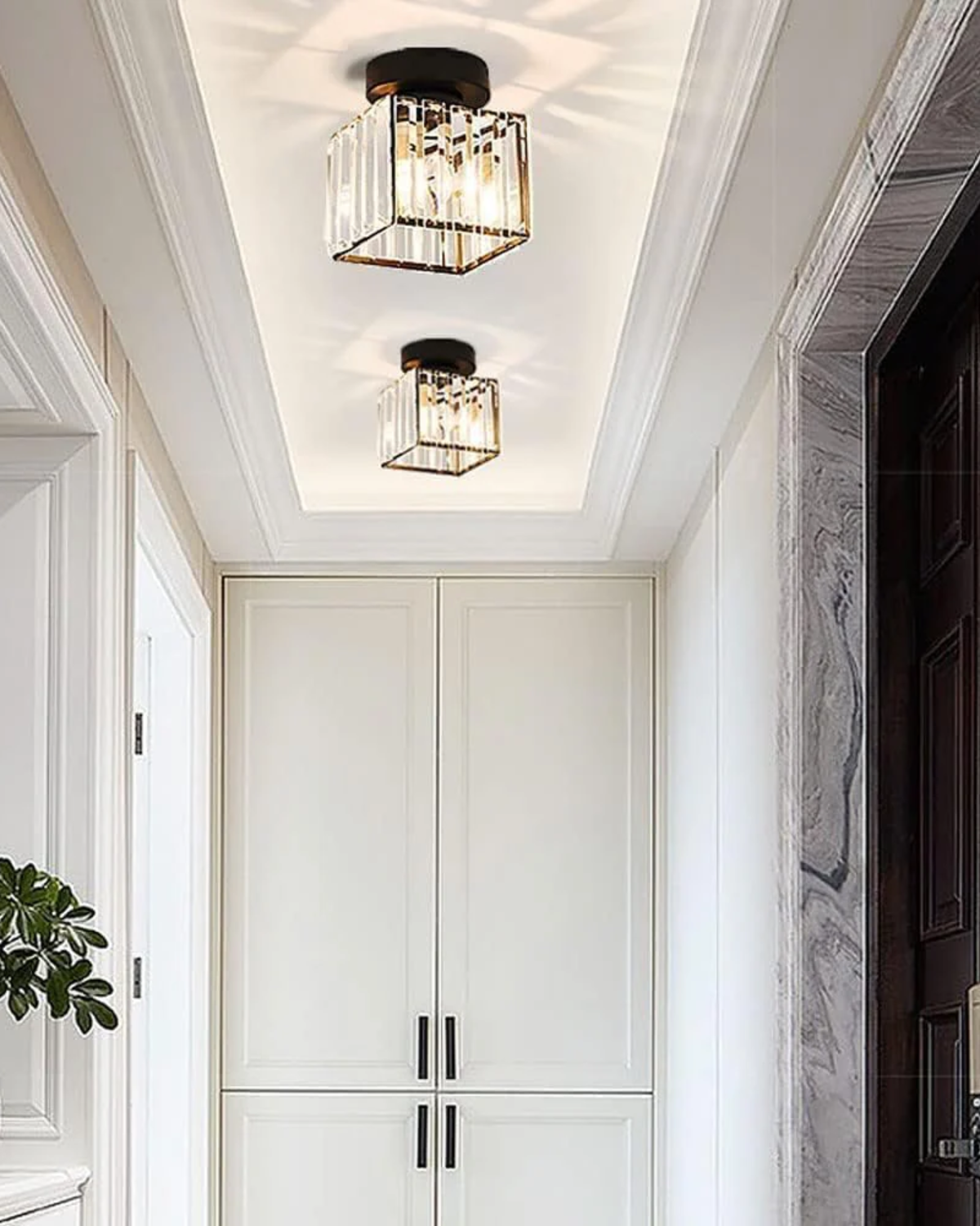 Luminara | Elegant Modern Crystal Glass Square Ceiling Light 2