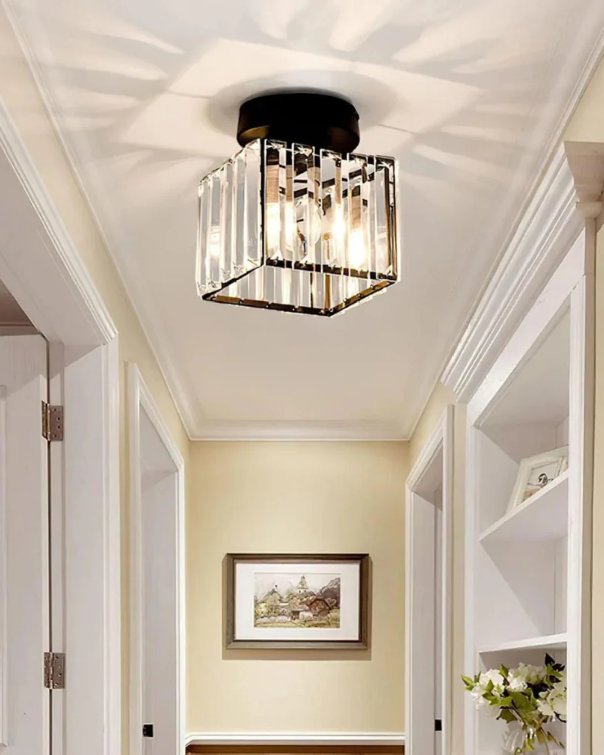 Luminara | Elegant Modern Crystal Glass Square Ceiling Light 3