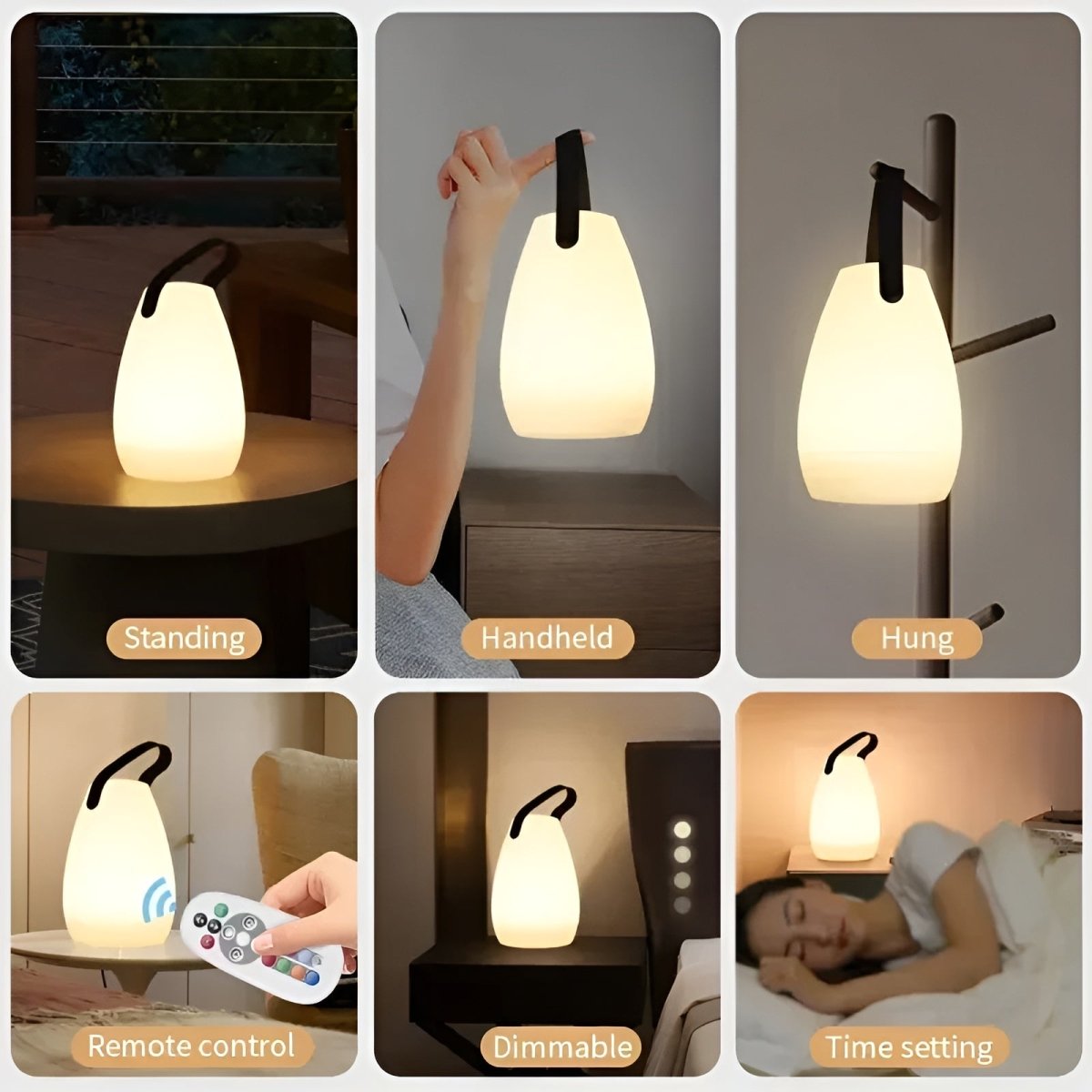 Rechargeable Table Lamp, Cordless LED Lamp with 16 Colours and Remote, Dimmable Touch Lamp for Indoor and Outdoor Use_03