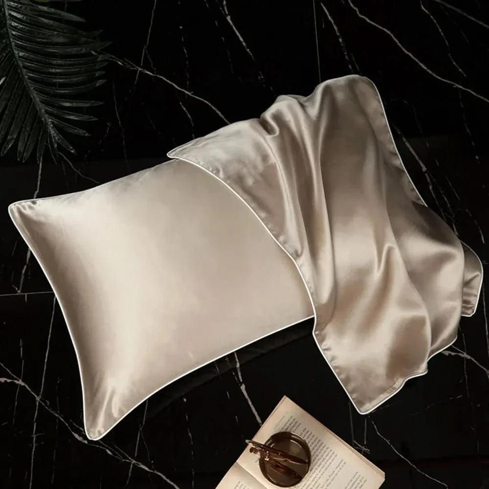 Mulberry Silk Pillowcase with Polyester Back, Silk Pillow Case for Hair, Silk Pillow Slip with Envelope Closure