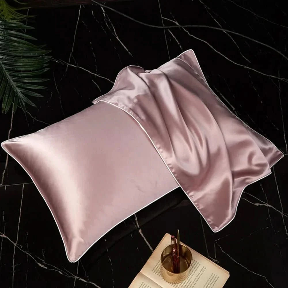 Mulberry Silk Pillowcase with Polyester Back, Silk Pillow Case for Hair