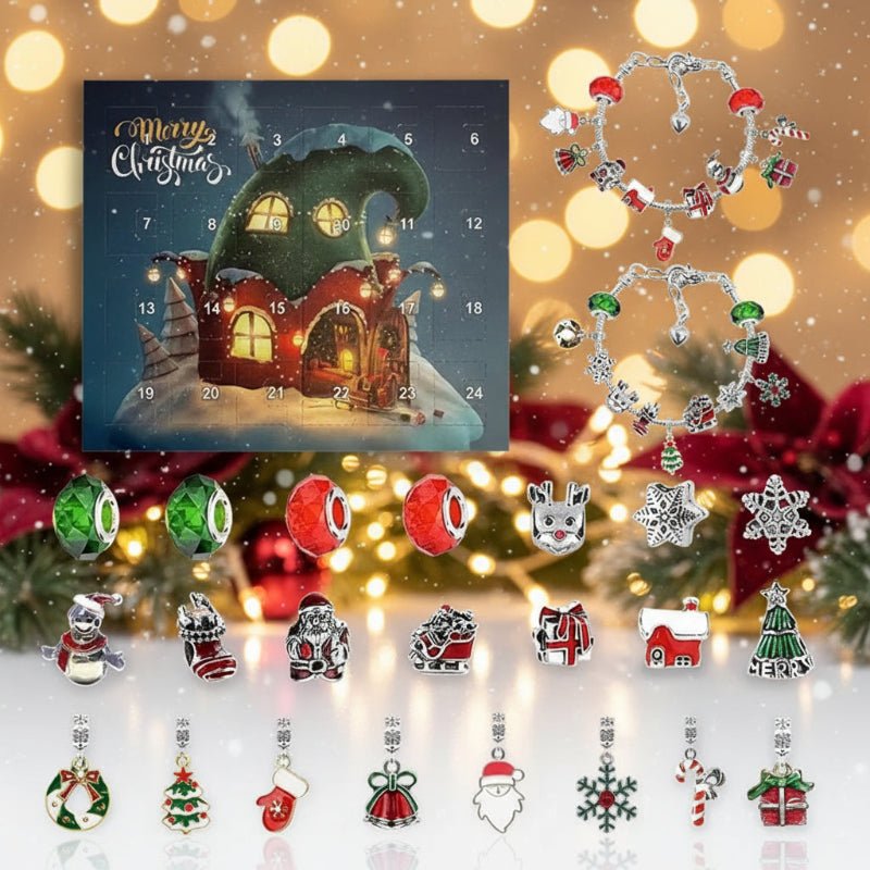 Kids Advent Calendar 2026, Bracelet Making Kit with 24 Charms, Jewellery Advent Calendar for Teens, Christmas Countdown