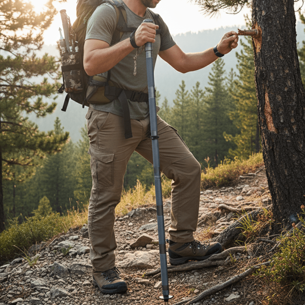 Walking Sticks for Hiking, Stainless Steel Trekking Poles with Ergonomic Handle, Adjustable Walking Poles for Camping
