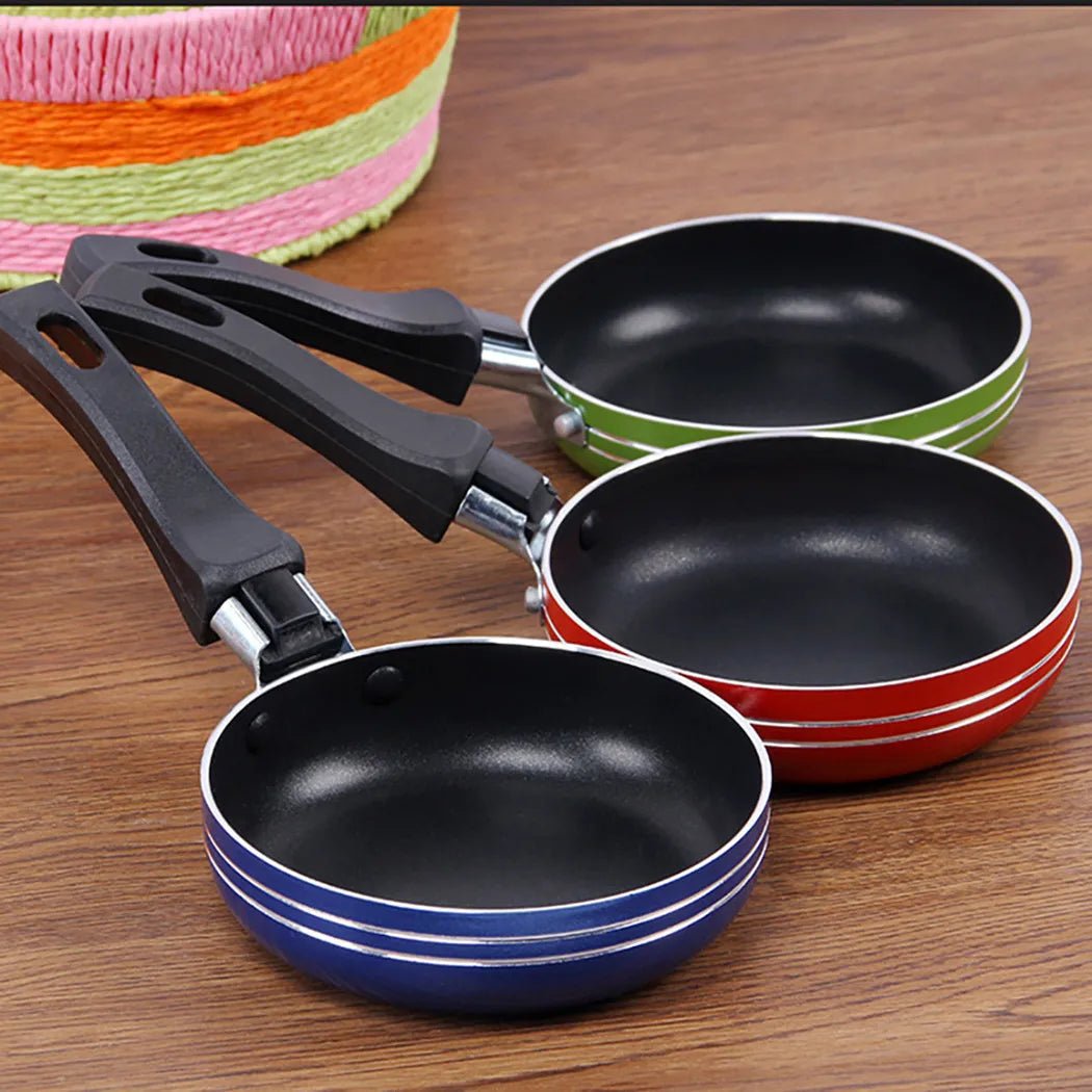 Stainless Steel Pan, Mini Non Stick Frying Pan 12/14/16 cm, Small Induction Pan for Snacks and Single Servings_05
